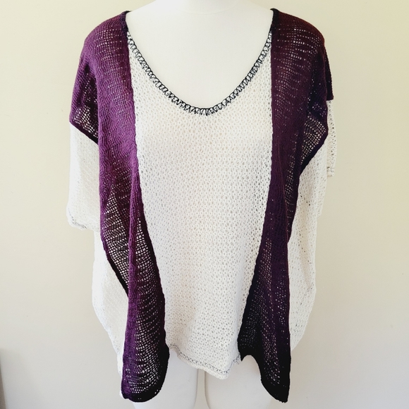 Anthro Sanctuary contrast panel sweater size mediu - Picture 2 of 9